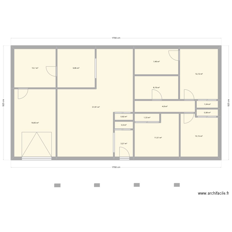 Evry Lesigny. Plan de 4 pièces et 130 m2