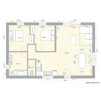 plan maison 70m2 T3