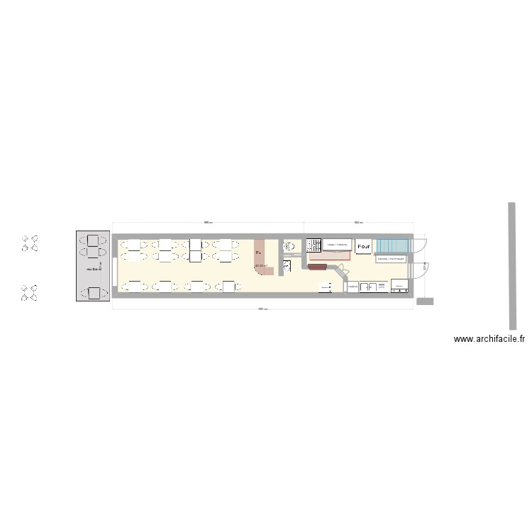 Restau Demi v2.1. Plan de 1 pièce et 40 m2