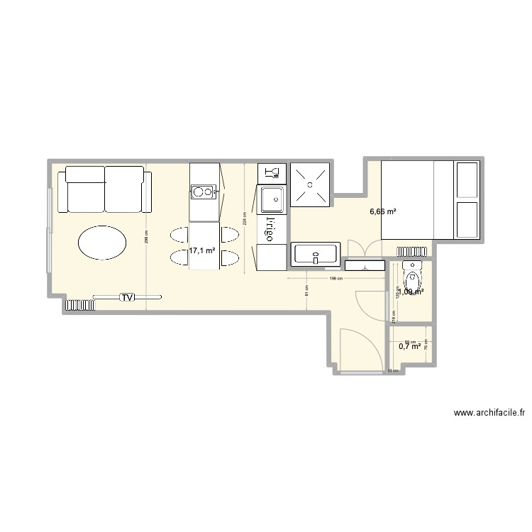 projet PAM PAM 5. Plan de 4 pièces et 26 m2