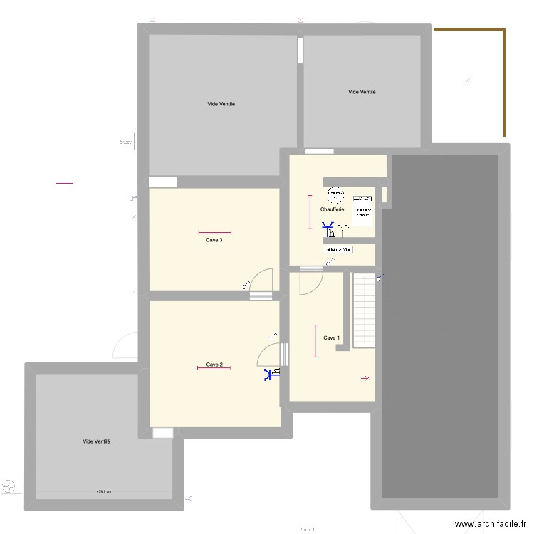 Cave 2. Plan de 19 pièces et 344 m2