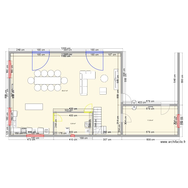 plan rdc . Plan de 16 pièces et 1389 m2