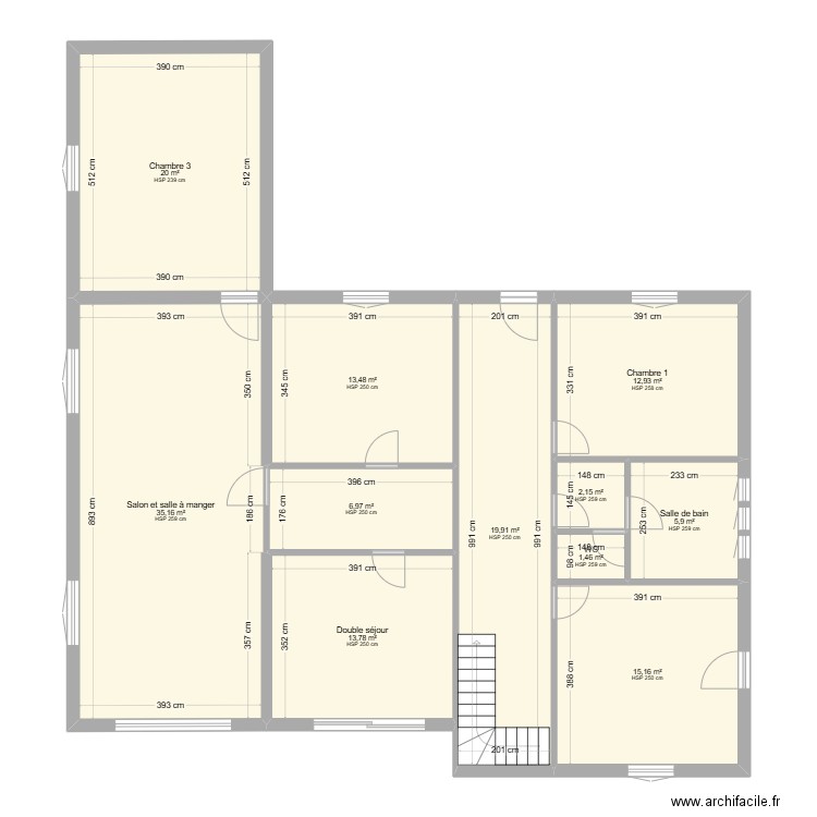 PARENTS. Plan de 11 pièces et 147 m2