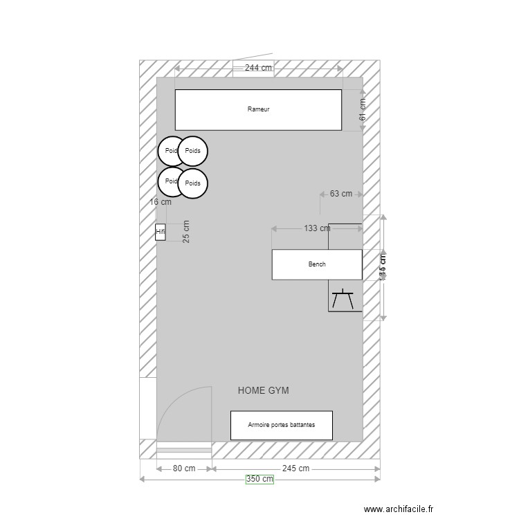 HOME GYM. Plan de 0 pièce et 0 m2