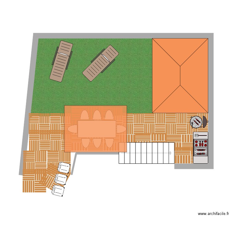 Terasse. Plan de 0 pièce et 0 m2