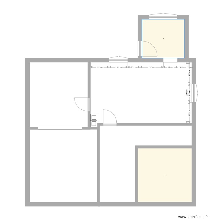 cuisine et terrasse. Plan de 0 pièce et 0 m2