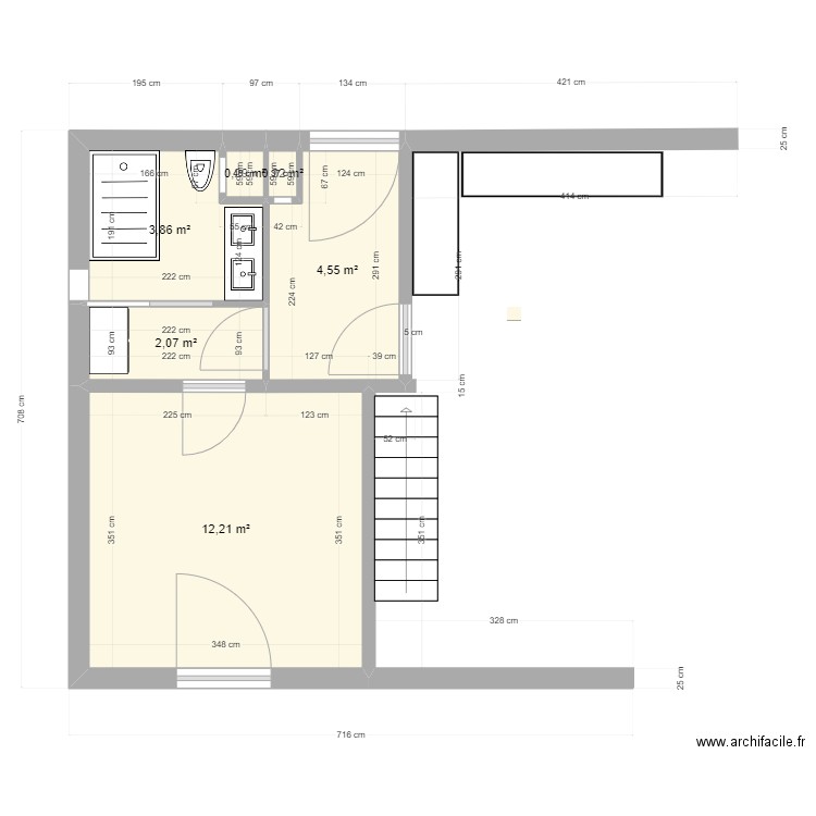 Entrée & sdb 1 V5. Plan de 0 pièce et 0 m2