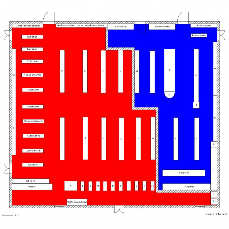 Supermarche Casino. Plan de 0 pièce et 0 m2