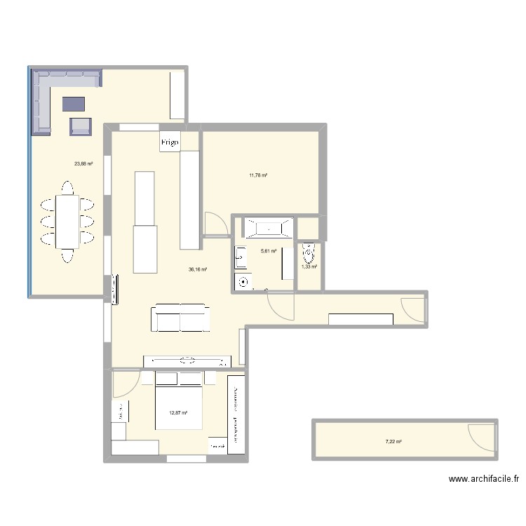 Appartement Nantes 101. Plan de 7 pièces et 99 m2