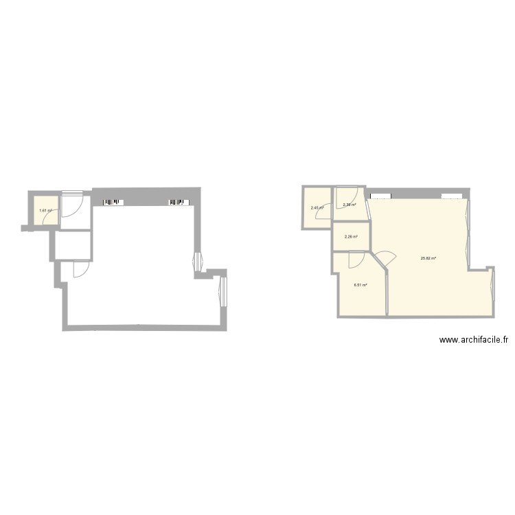 38m2. Plan de 0 pièce et 0 m2