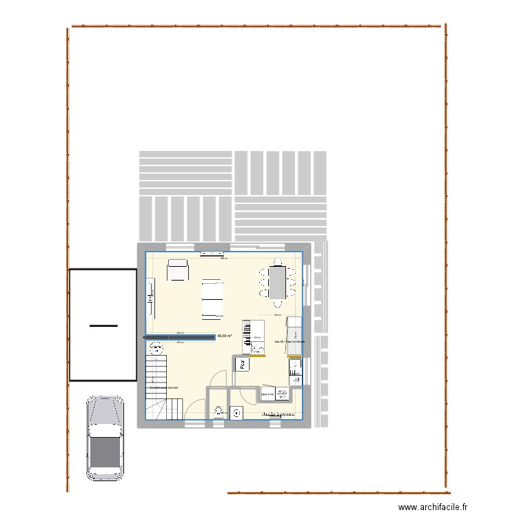 plan1rdc VERSION C. Plan de 1 pièce et 49 m2