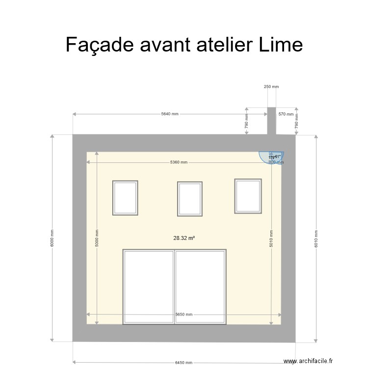 atelier Lime façace avant sur jardin. Plan de 0 pièce et 0 m2