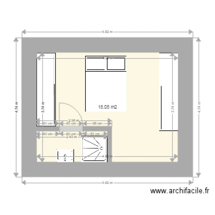 Chambre du Haut. Plan de 0 pièce et 0 m2