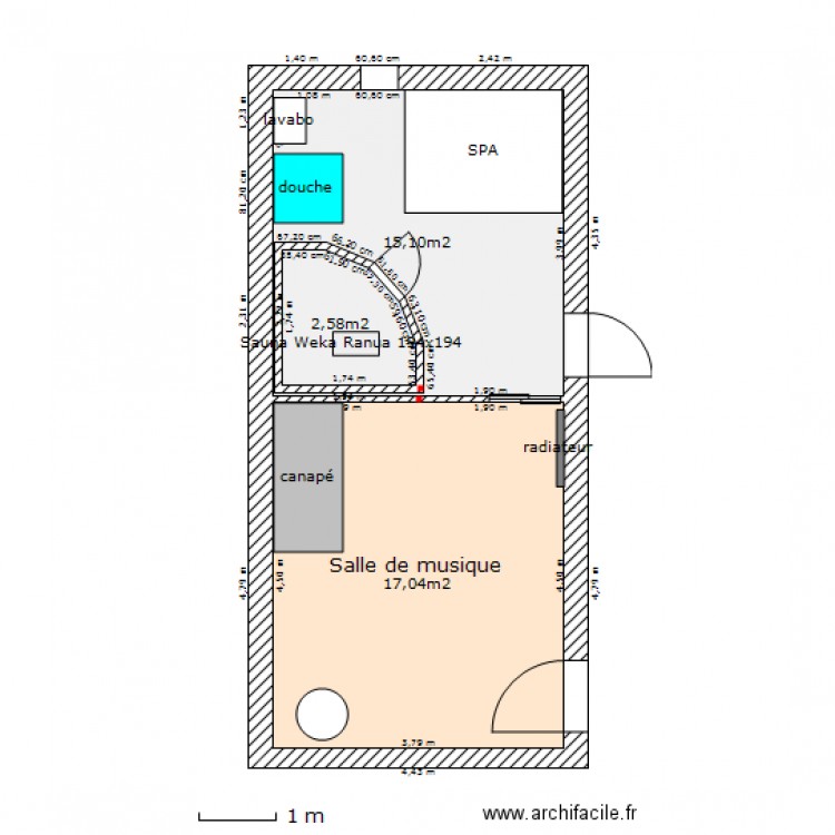 Sous-sol avec sauna et spa. Plan de 0 pièce et 0 m2