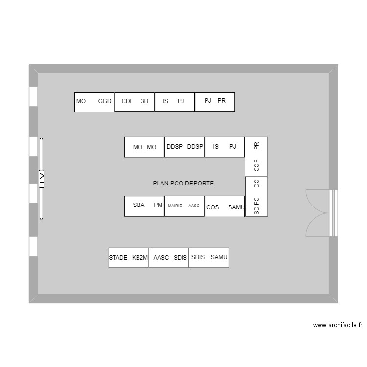 PCO DEPORTE MATMUT. Plan de 1 pièce et 58 m2