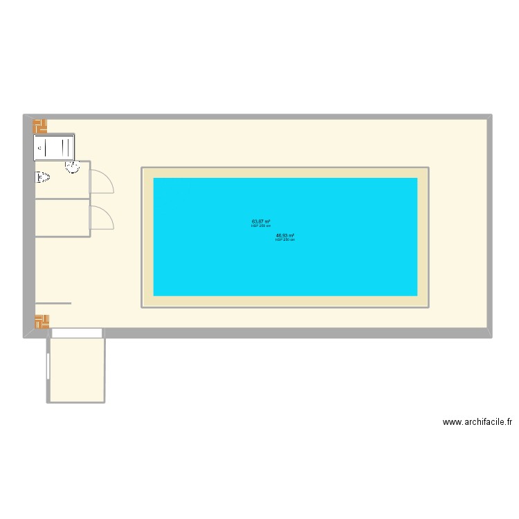 piscine. Plan de 0 pièce et 0 m2