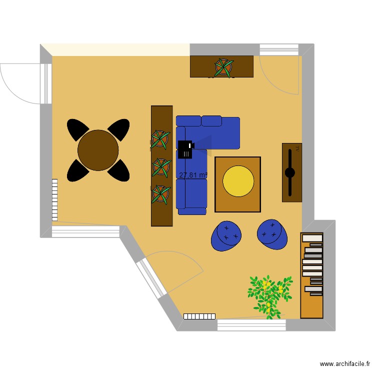 Salon version2. Plan de 0 pièce et 0 m2