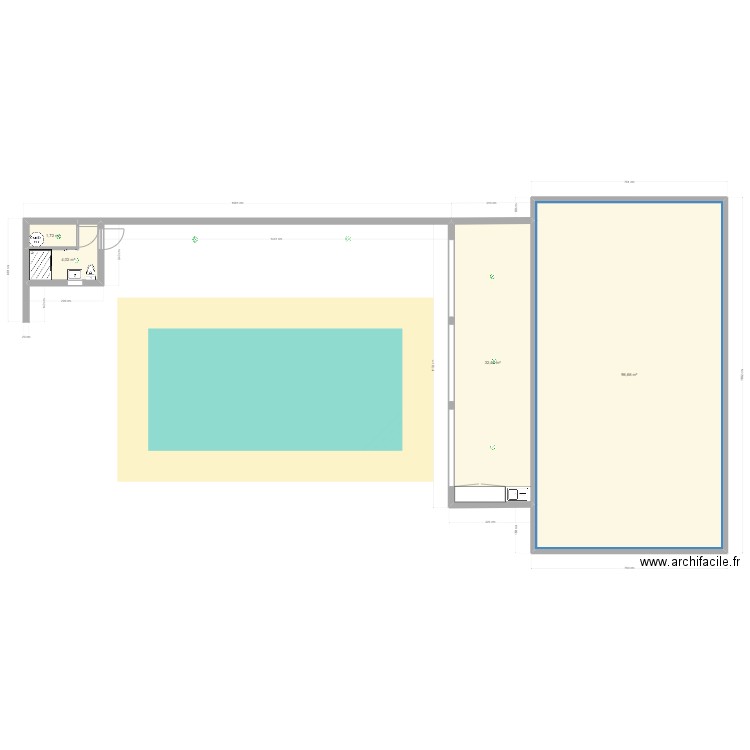 Cuisine d'été. Plan de 4 pièces et 135 m2