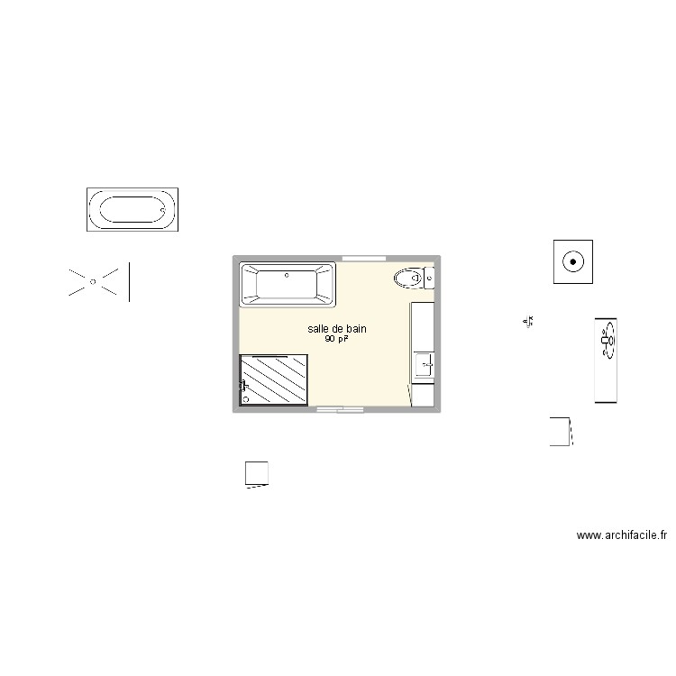 salle de bain - Plan dessiné par stegod2