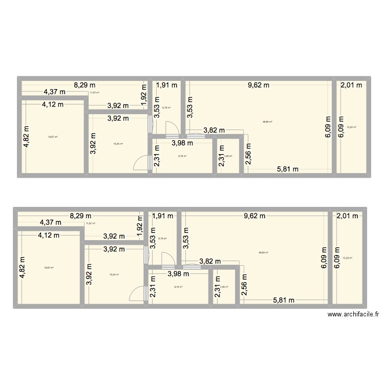 plan2. Plan de 16 pièces et 255 m2