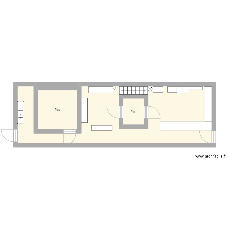 plan boucherie . Plan de 3 pièces et 47 m2