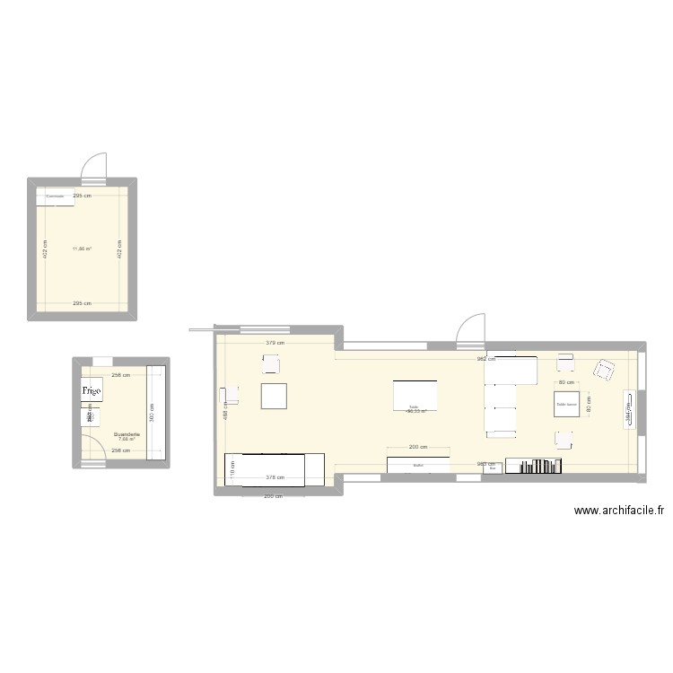 appartement 3. Plan de 3 pièces et 76 m2