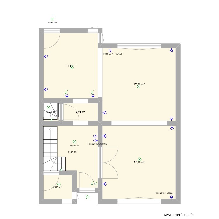 Arfan RC. Plan de 7 pièces et 62 m2