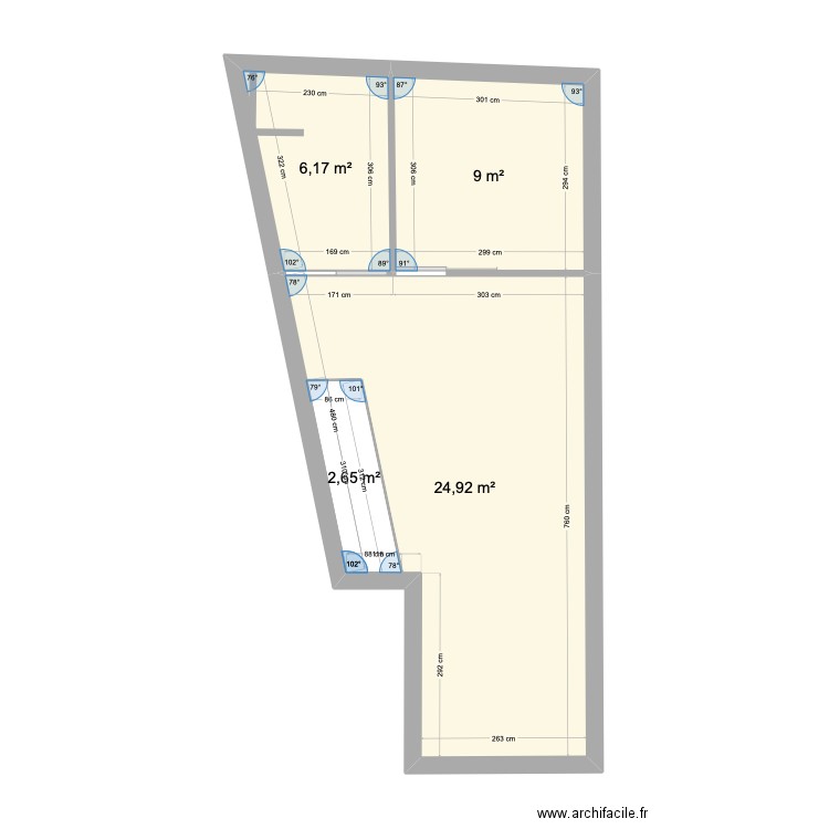 RDC MONTLANDON 1. Plan de 4 pièces et 45 m2