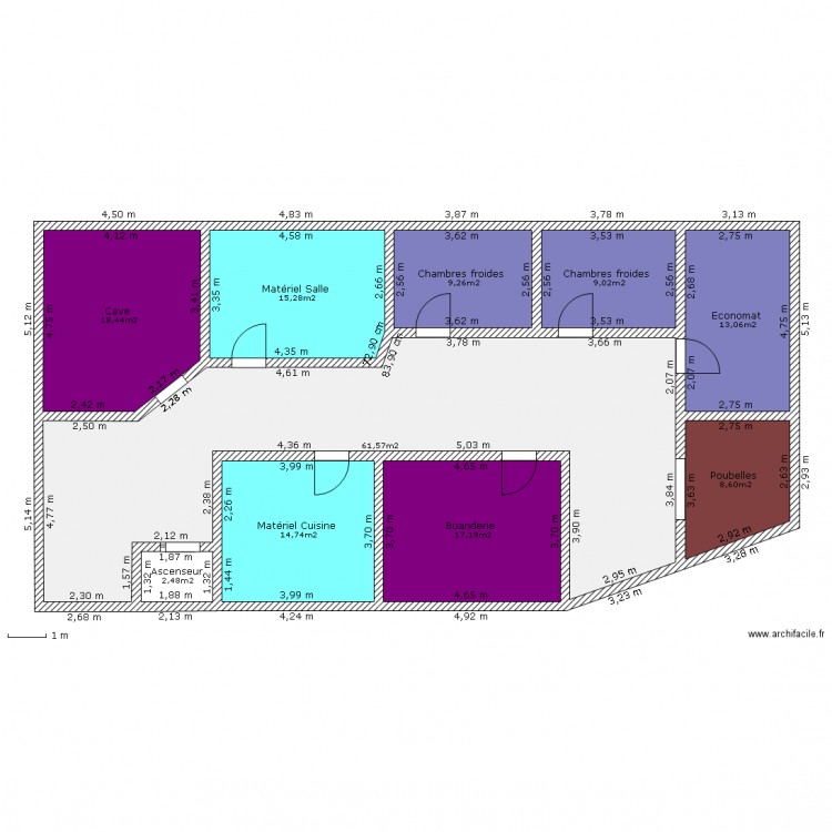 Plan du sous-sol de l'hotel. Plan de 0 pièce et 0 m2