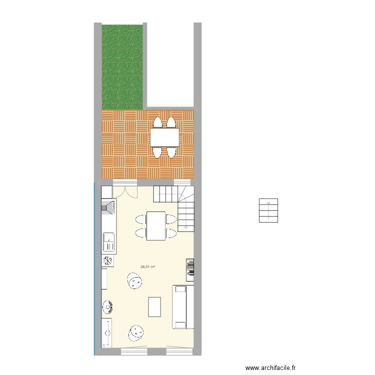 1750 premier escalier droit. Plan de 0 pièce et 0 m2