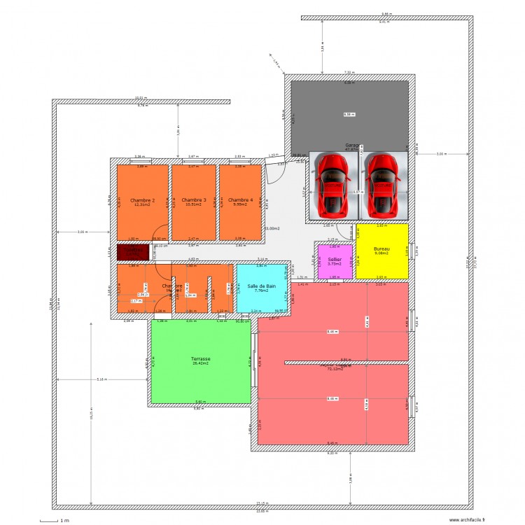 Maison   Terrain Fini. Plan de 0 pièce et 0 m2