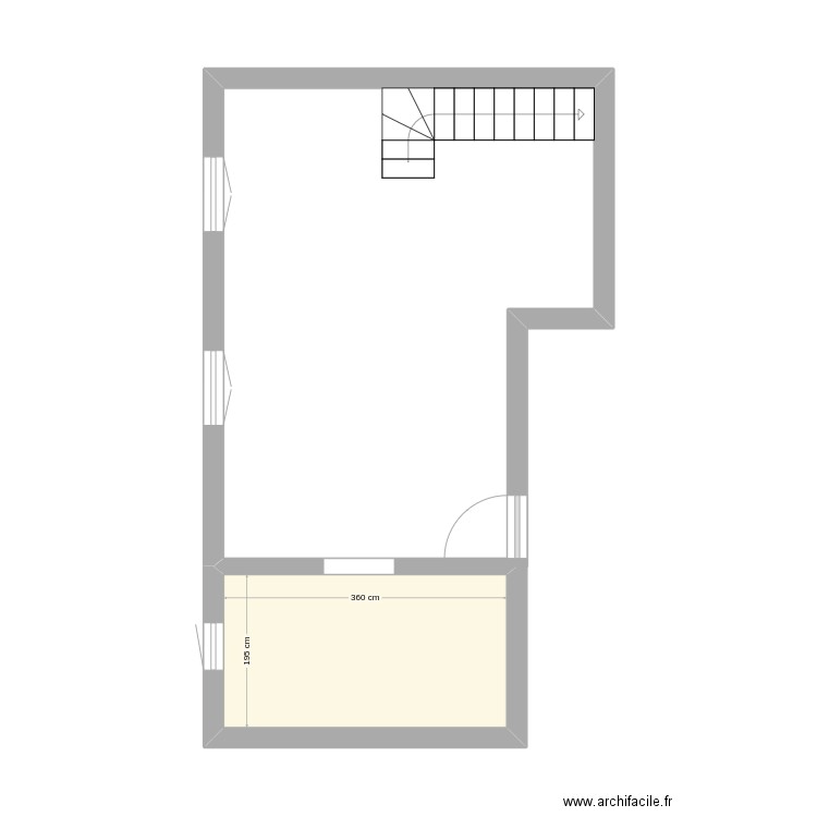 apt 3 2e etage. Plan de 2 pièces et 32 m2