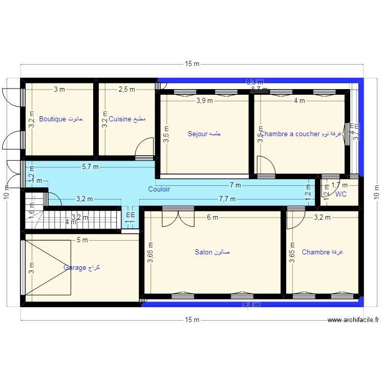 Plan client 46 56 49 42. Plan de 13 pièces et 125 m2