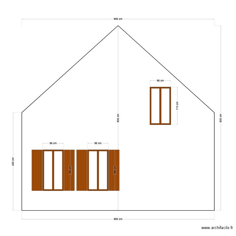 facade côté grange 1. Plan de 0 pièce et 0 m2