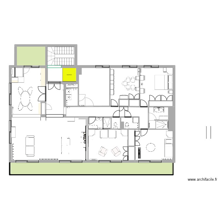 Appartement Enghien Mora variante 01 10. Plan de 6 pièces et 173 m2