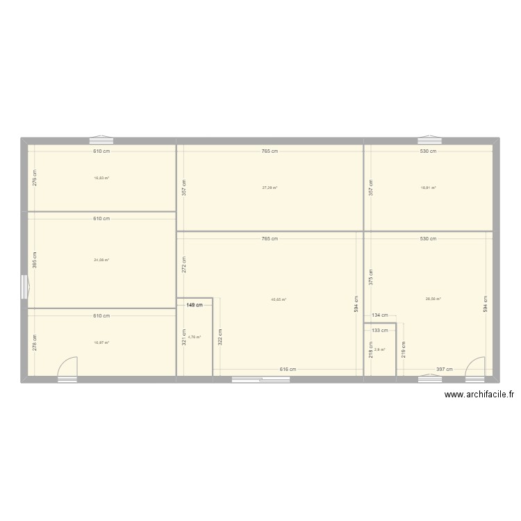 Immeuble Gizard rdc. Plan de 9 pièces et 181 m2