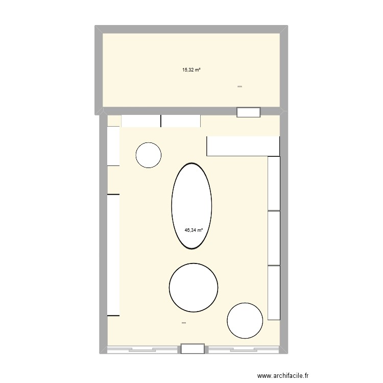 Adopt. Plan de 2 pièces et 62 m2