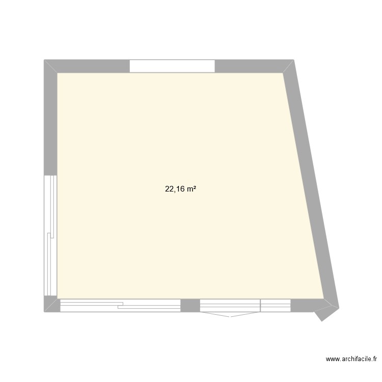 PROJET . Plan de 1 pièce et 22 m2