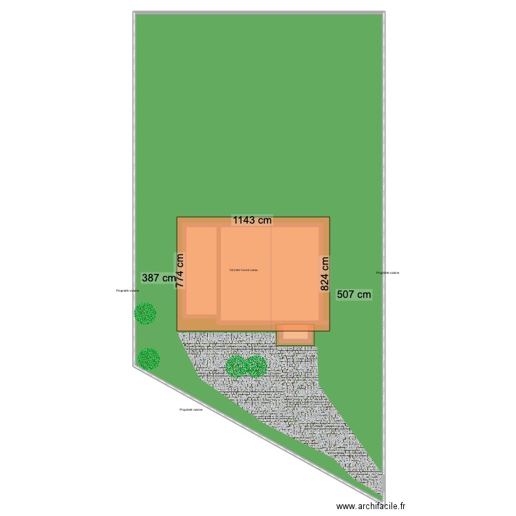 plan de masse. Plan de 4 pièces et 777 m2