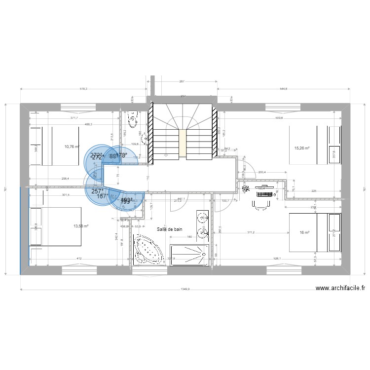 MAISON test 5. Plan de 22 pièces et 349 m2