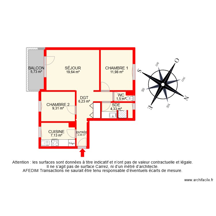 BI 23974. Plan de 12 pièces et 70 m2