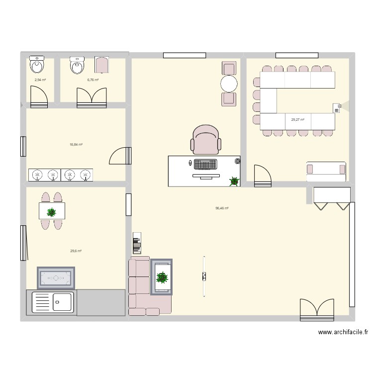 fini plan. Plan de 6 pièces et 182 m2