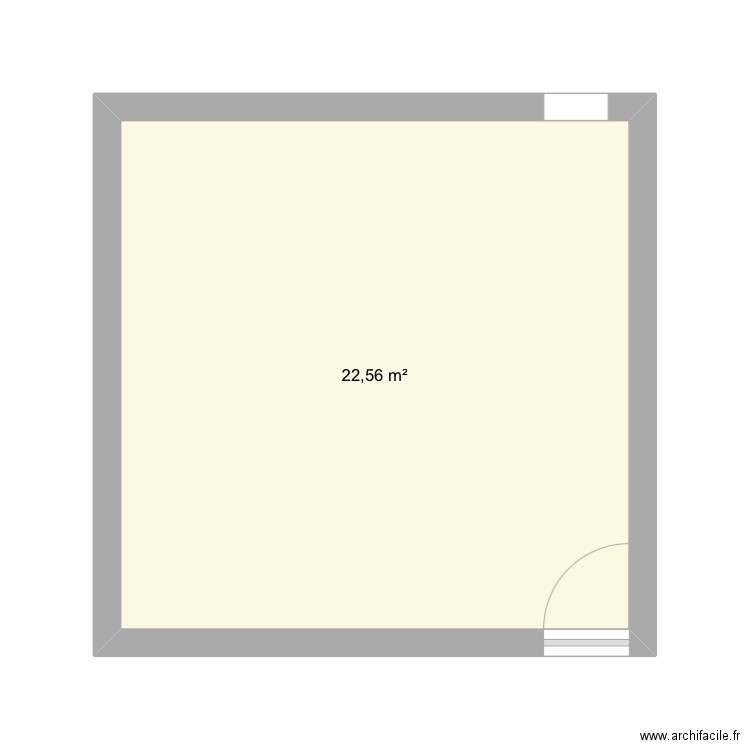 Chambre. Plan de 1 pièce et 23 m2