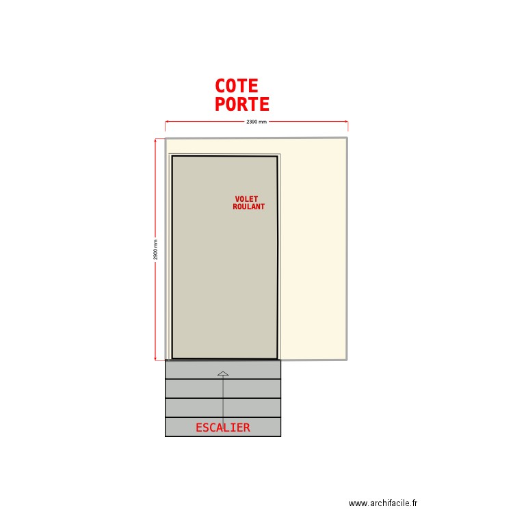 Plonge porte. Plan de 1 pièce et 7 m2