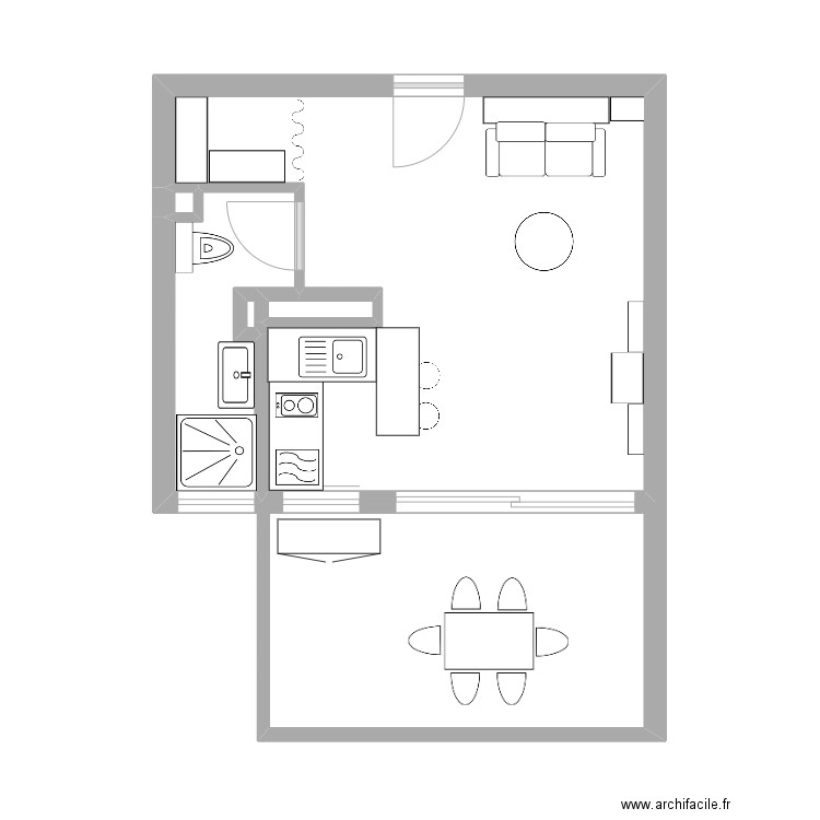 Jean Anna 4-1. Plan de 5 pièces et 35 m2