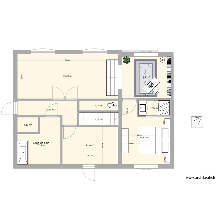 sucy ytrest Sophie. Plan de 19 pièces et 113 m2