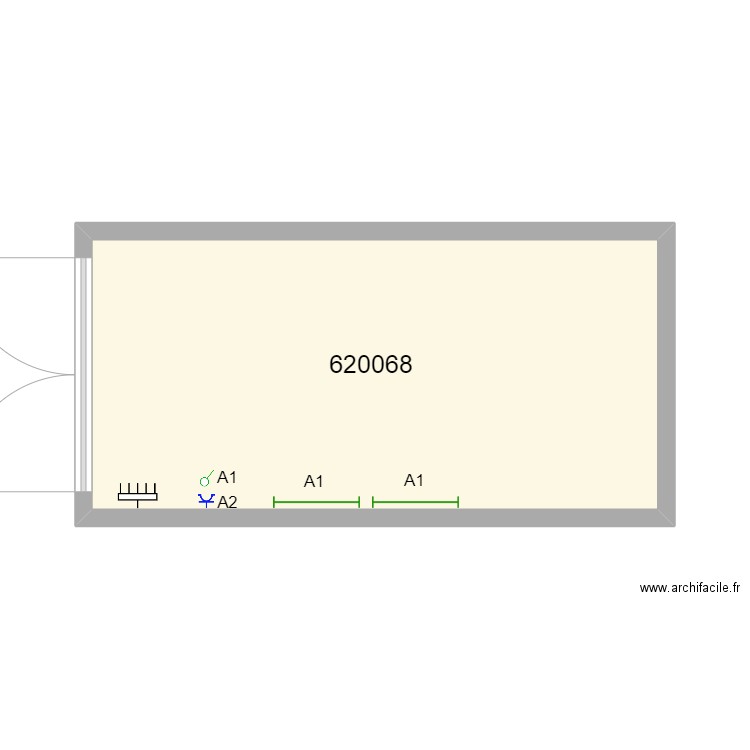 EQUANS 620068. Plan de 1 pièce et 22 m2