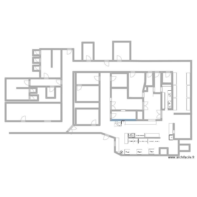 Cuisine . Plan de 20 pièces et 124 m2