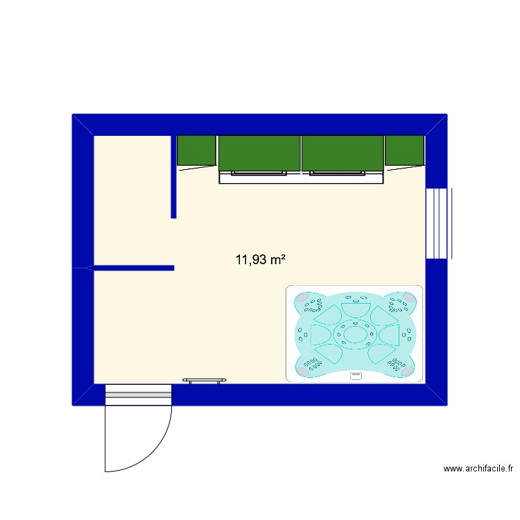 salle de bain. Plan de 1 pièce et 12 m2