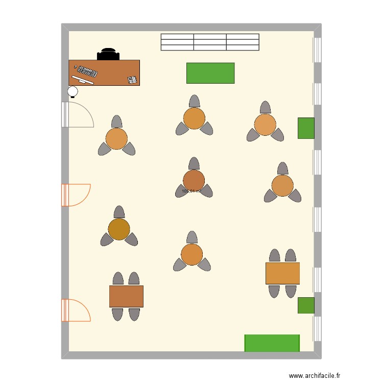 class. Plan de 1 pièce et 105 m2